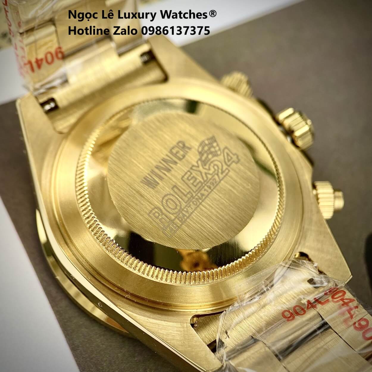 Đồng Hồ Rolex Daytona Rainbow Automatic Dây Kim Loại Màu Vàng Gold Size 40mm (Unisex)