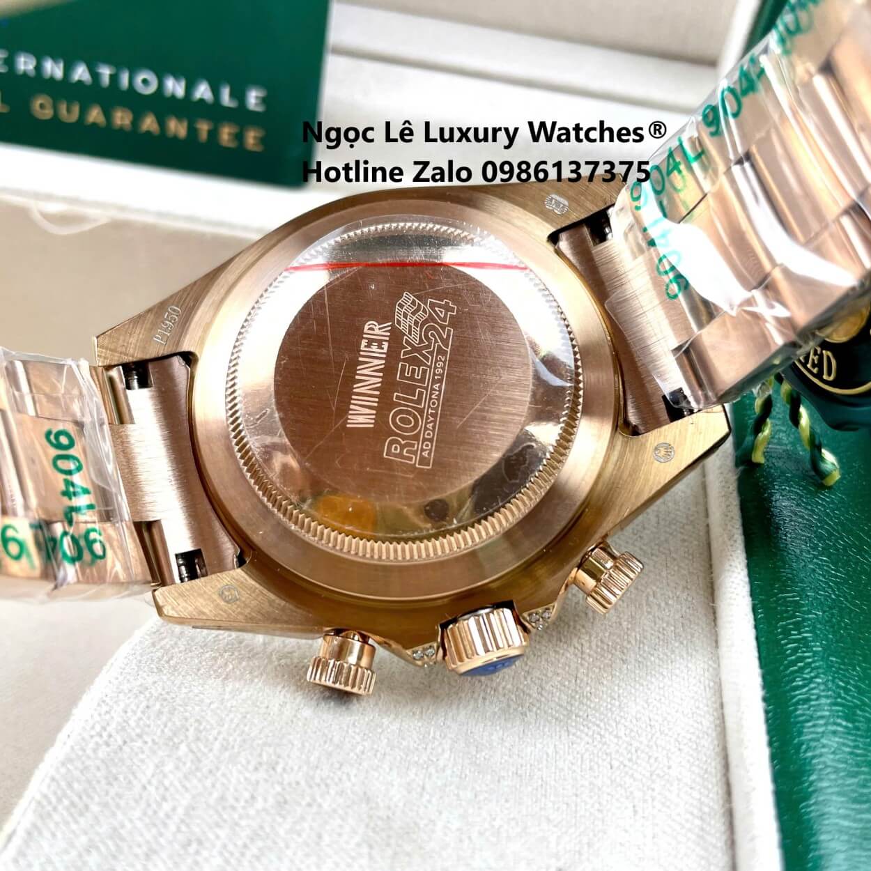 Đồng Hồ Rolex Daytona Rainbow Automatic Dây Kim Loại Màu Vàng Hồng Size 40mm (Unisex)