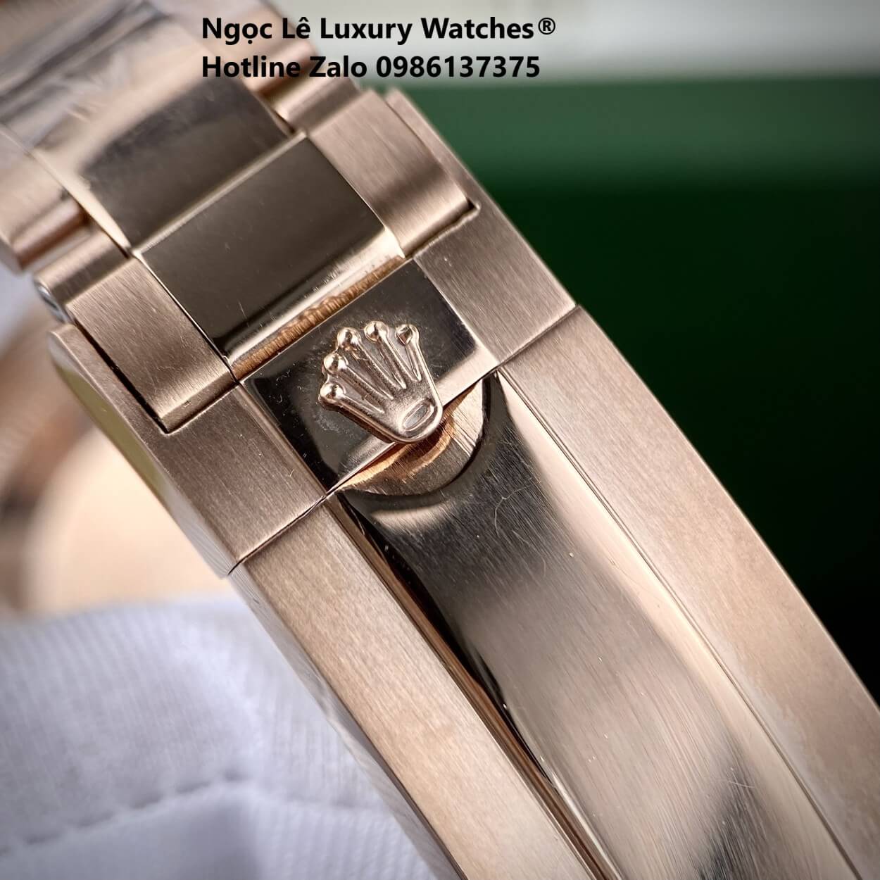 Đồng Hồ Rolex Daytona Rainbow Automatic Dây Kim Loại Màu Vàng Hồng Size 40mm (Unisex)