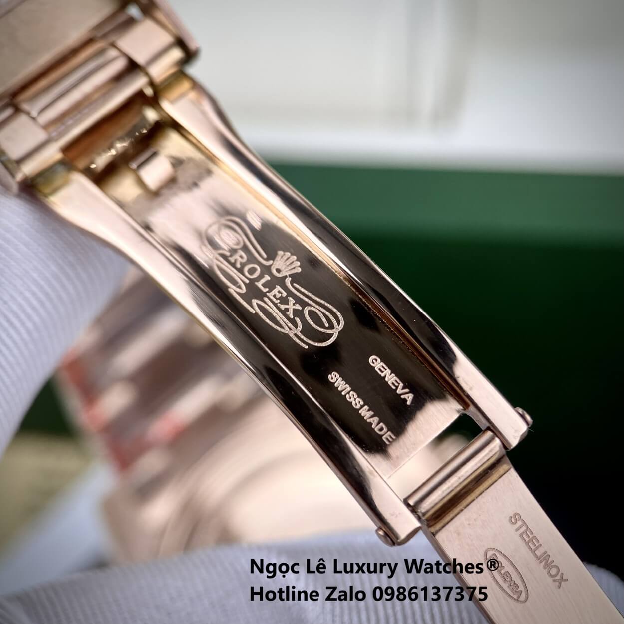 Đồng Hồ Rolex Daytona Rainbow Automatic Dây Kim Loại Màu Vàng Hồng Size 40mm (Unisex)