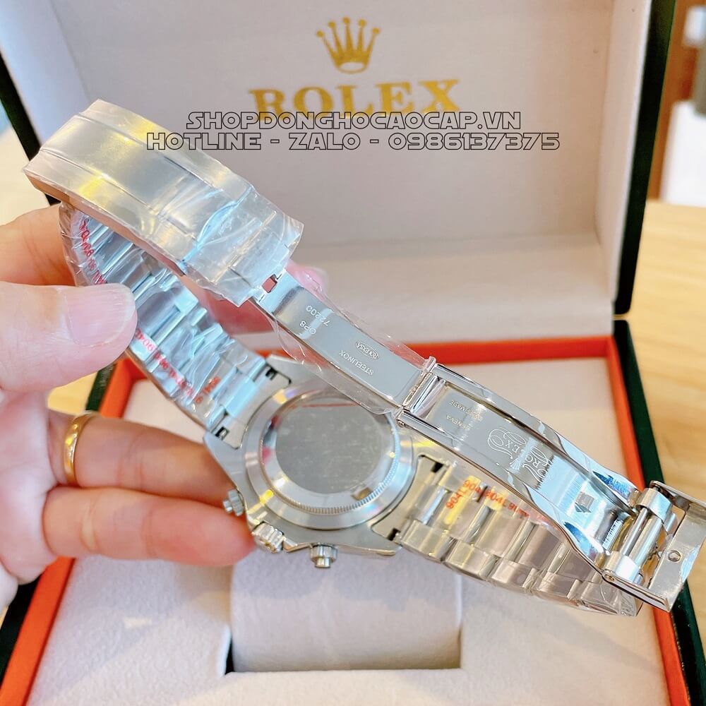 Đồng Hồ Rolex Daytona Tự Động Nam Dây Kim Loại Mặt Trắng Silver 40mm