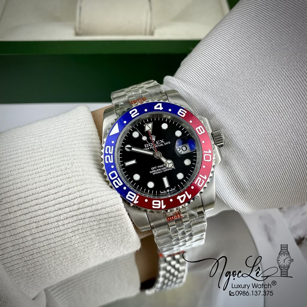 Đồng Hồ Rolex GMT-Master II Cơ Tự Động Dây Kim Loại 126710 BLRO 41mm