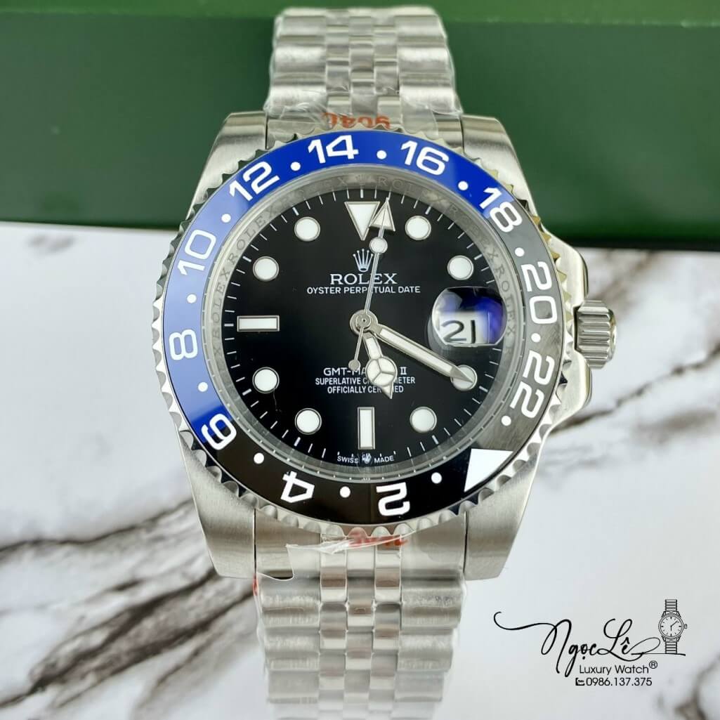 Đồng Hồ Rolex GMT-Master II Tự Động Dây Kim Loại 126710 BLNR 41mm