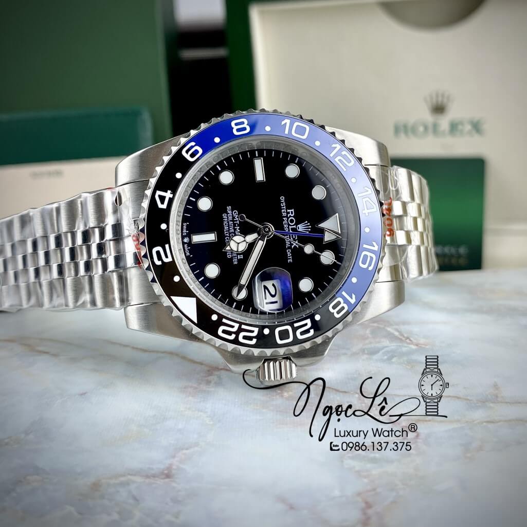 Đồng Hồ Rolex GMT-Master II Tự Động Dây Kim Loại 126710 BLNR 41mm