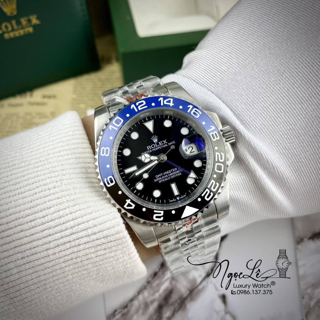 Đồng Hồ Rolex GMT-Master II Tự Động Dây Kim Loại 126710 BLNR 41mm