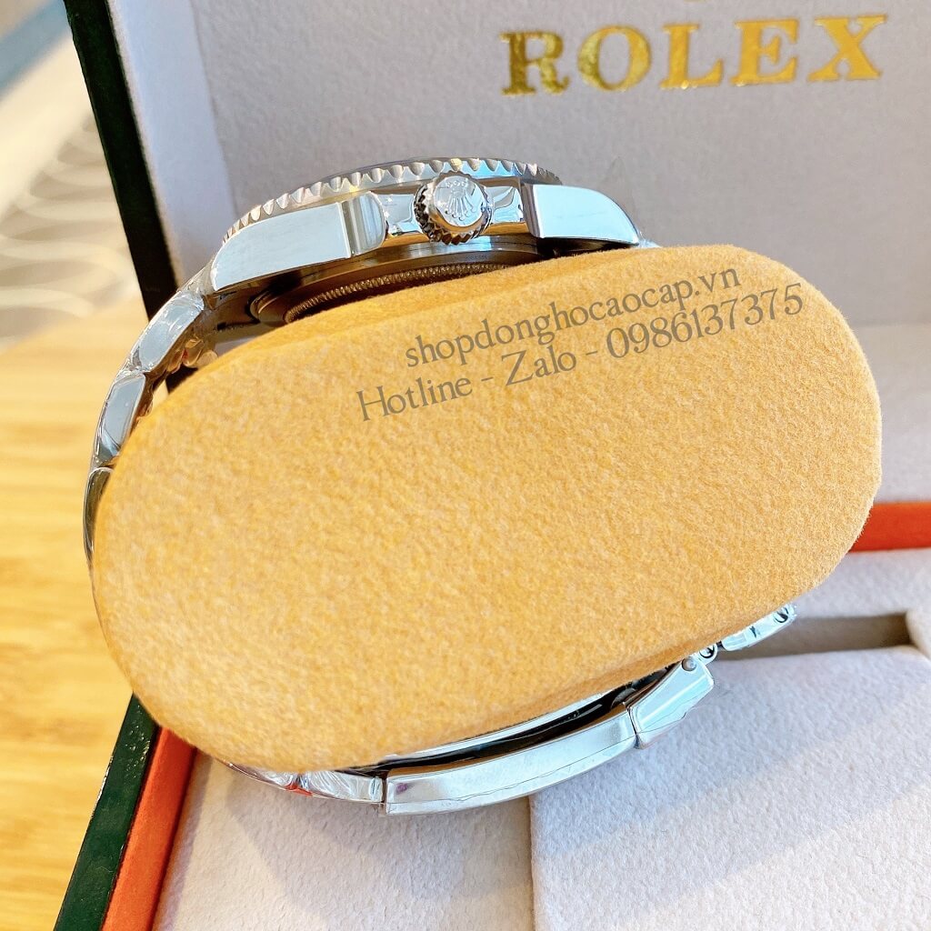 Đồng Hồ Rolex GMT-Master II Tự Động Nam Dây Kim Loại Mặt Đen Silver 40mm