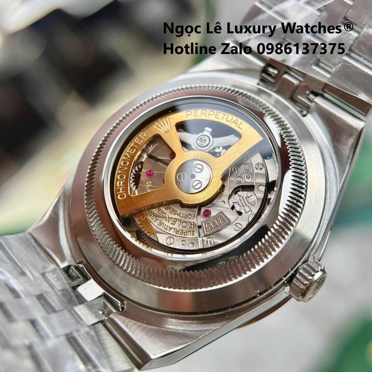 Đồng Hồ Rolex Land-Dweller Dây Kim Loại Bạc Mặt Trắng Size 40mm Vành Khía