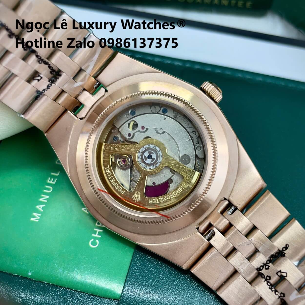 Đồng Hồ Rolex Land-Dweller Dây Kim Loại Rose Gold Mặt Trắng Tổ Ong 40mm