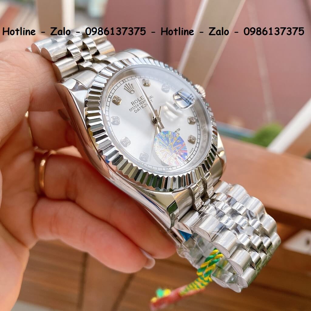 Đồng Hồ Nam Rolex Oyster Datejust Automatic Bạc Siêu Cấp