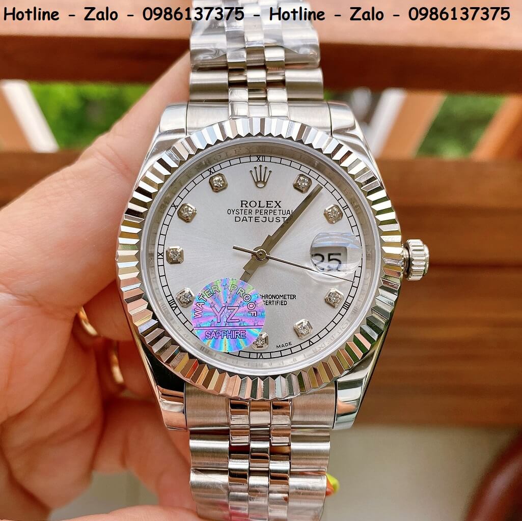 Đồng Hồ Nam Rolex Oyster Datejust Automatic Bạc Siêu Cấp