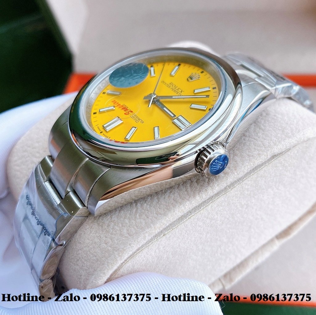 Đồng Hồ Rolex Nam Automatic Dây Bạc Mặt Vàng 41mm