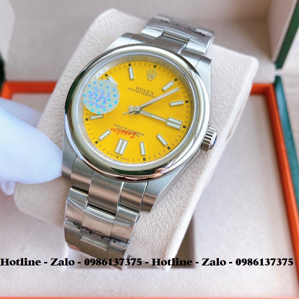 Đồng Hồ Rolex Nam Automatic Dây Bạc Mặt Vàng 41mm