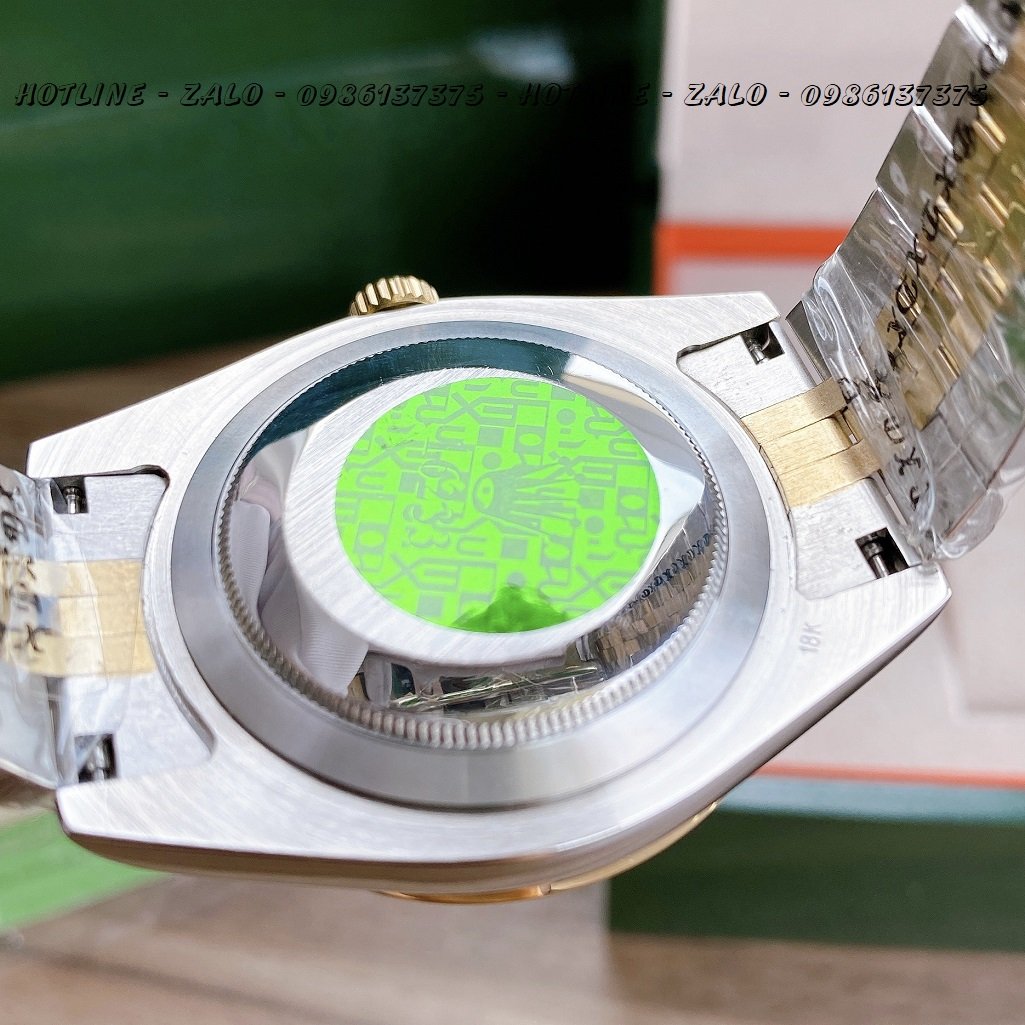 Đồng Hồ Rolex Nam Automatic Demi Mặt Khía Xanh Dương 41mm
