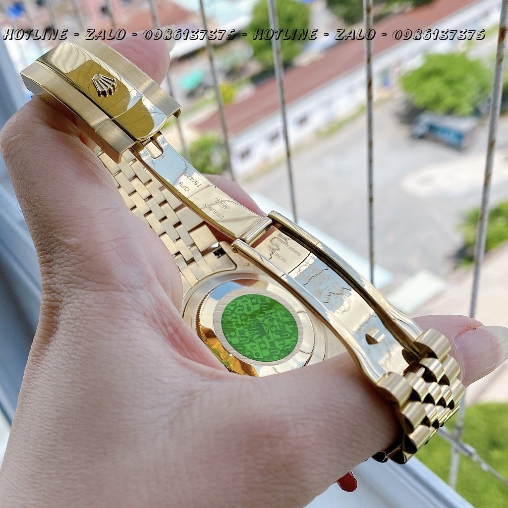 Đồng Hồ Rolex Nam Automatic Mặt Khía Trắng Ngọc Gold 41mm