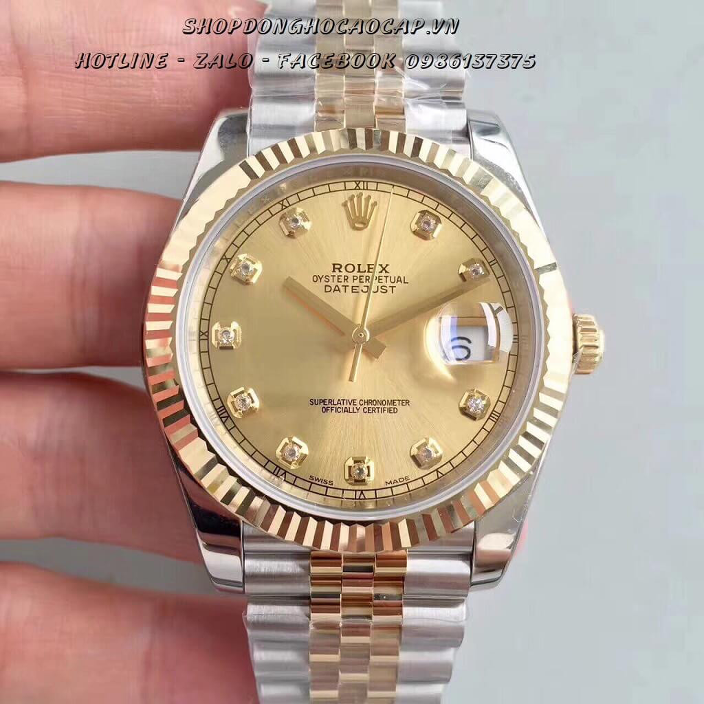 Đồng Hồ Rolex Nam Automatic Demi Vàng Mặt Vàng 40mm