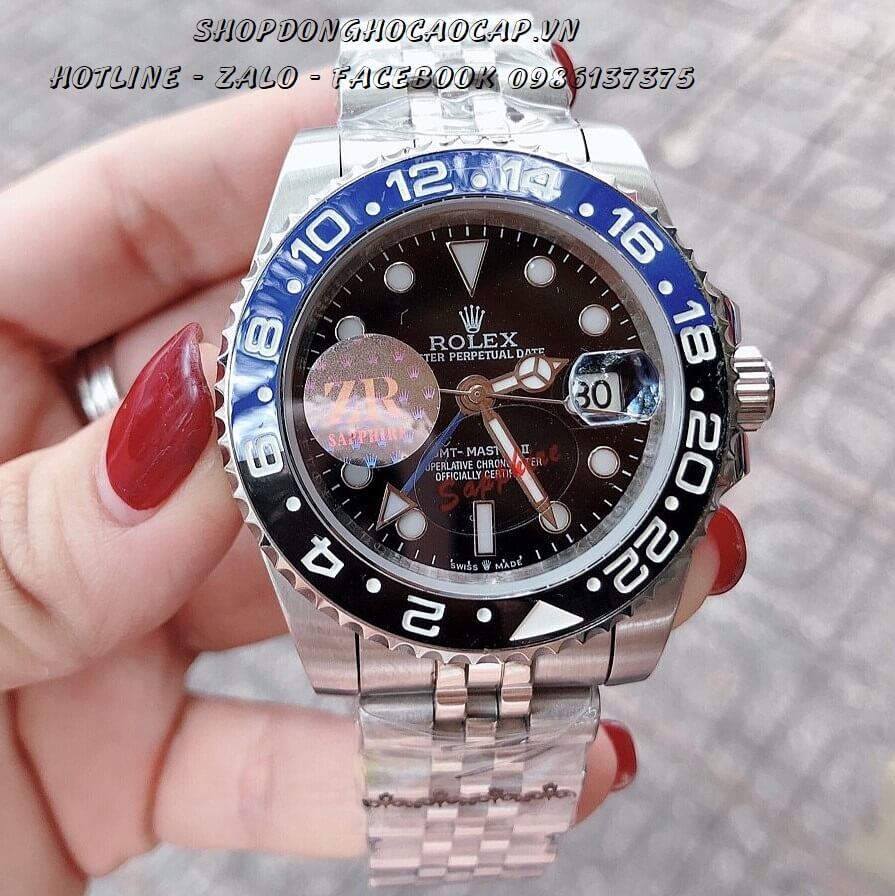 Đồng Hồ Rolex GMT Master Oyster Automatic Nam 41mm (Viền Xanh Đen)