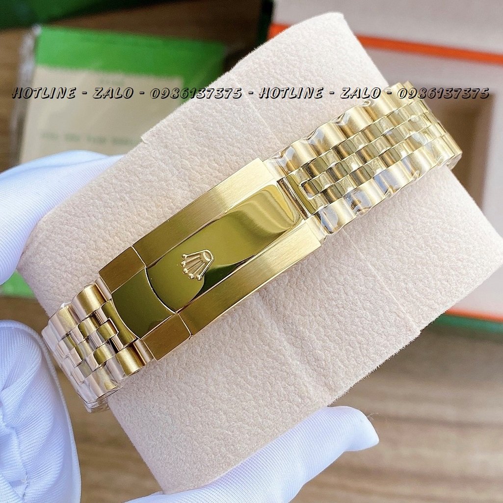 Đồng Hồ Rolex Nam Automatic Vàng Mặt Khía Xanh Dương 41mm