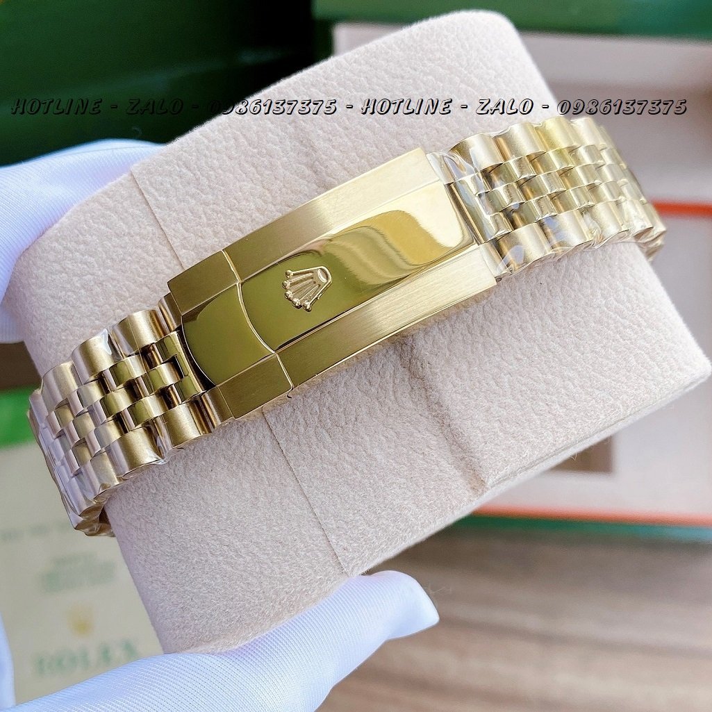 Đồng Hồ Rolex Nam Automatic Vàng Mặt Khía Xanh Lá 41mm