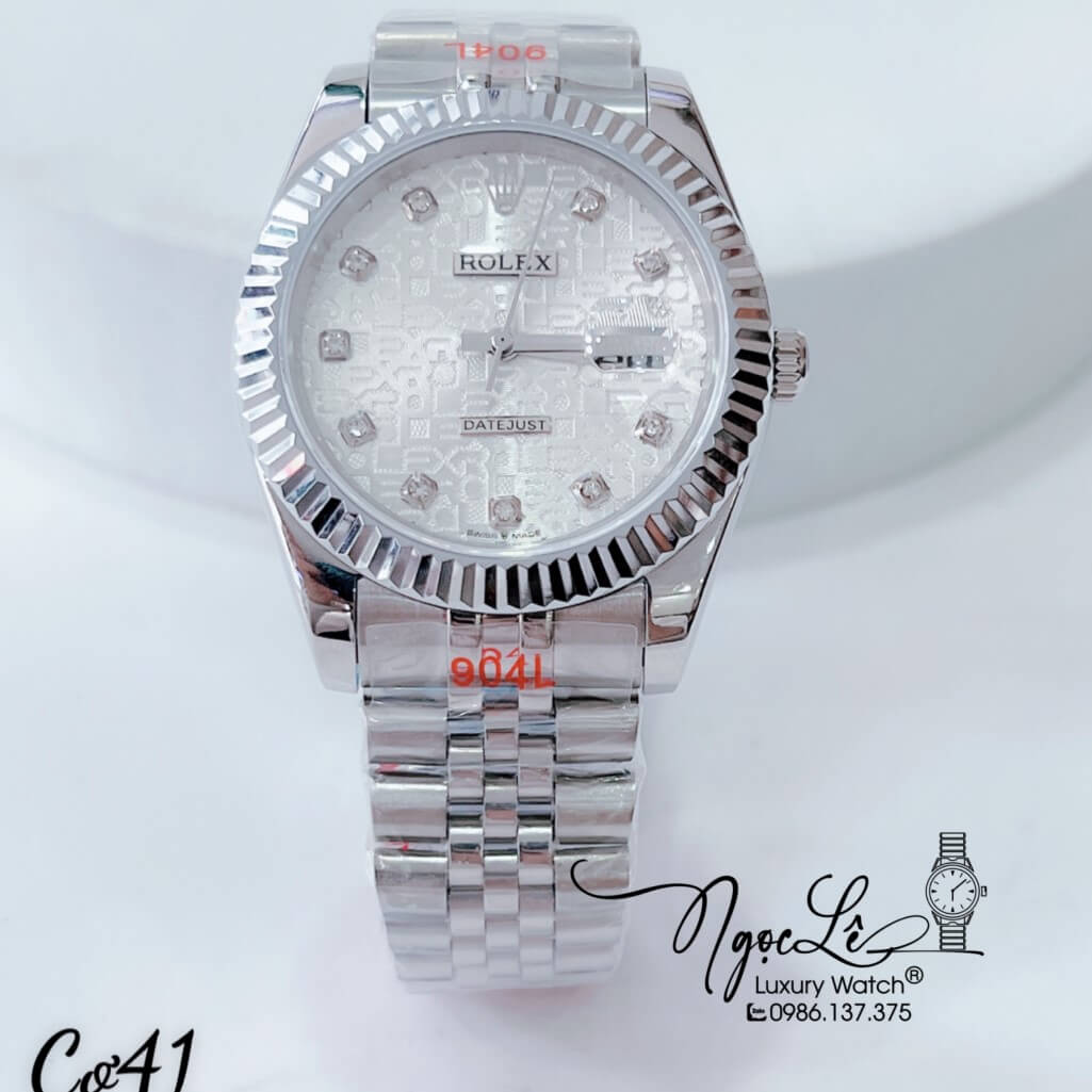 Đồng Hồ Nam Rolex Datejust Máy Cơ Tự Động Dây Thép Màu Bạc Mặt Vi Tính 41mm