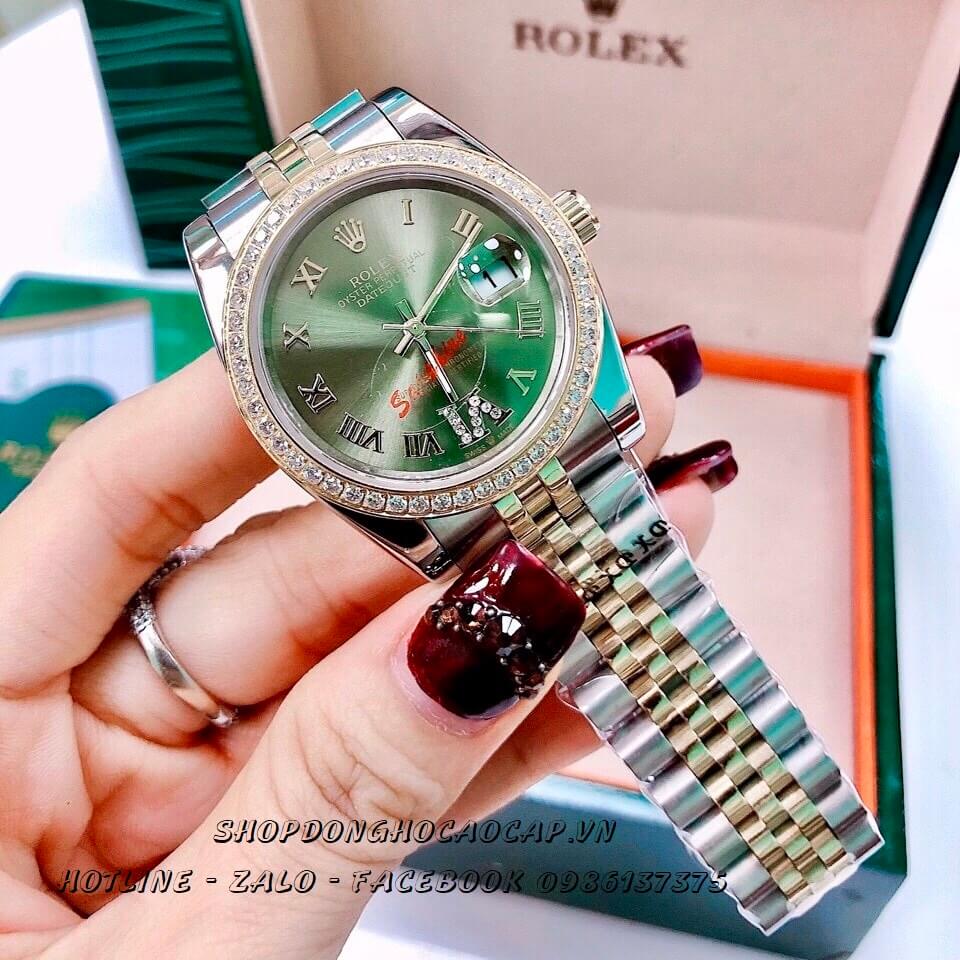 Đồng Hồ Rolex Nam Pin Demi Mặt Xanh 38mm