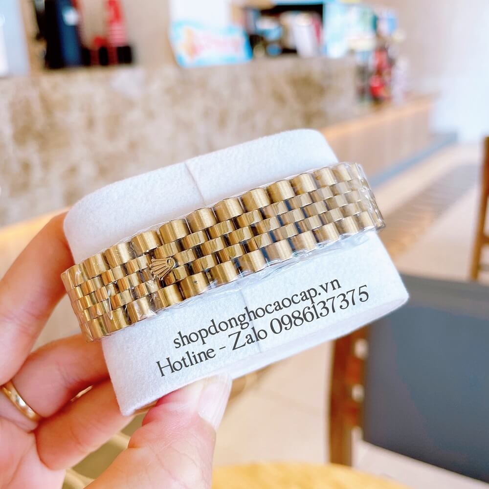 Đồng Hồ Nam Rolex Pin Đính Đá Full Vàng 40mm