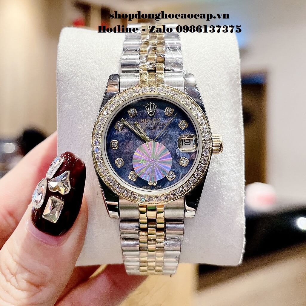 Đồng Hồ Rolex Datejust Demi Gold Mặt Xanh Khảm Xà Cừ 32mm – Shop Đồng Hồ  Cao Cấp