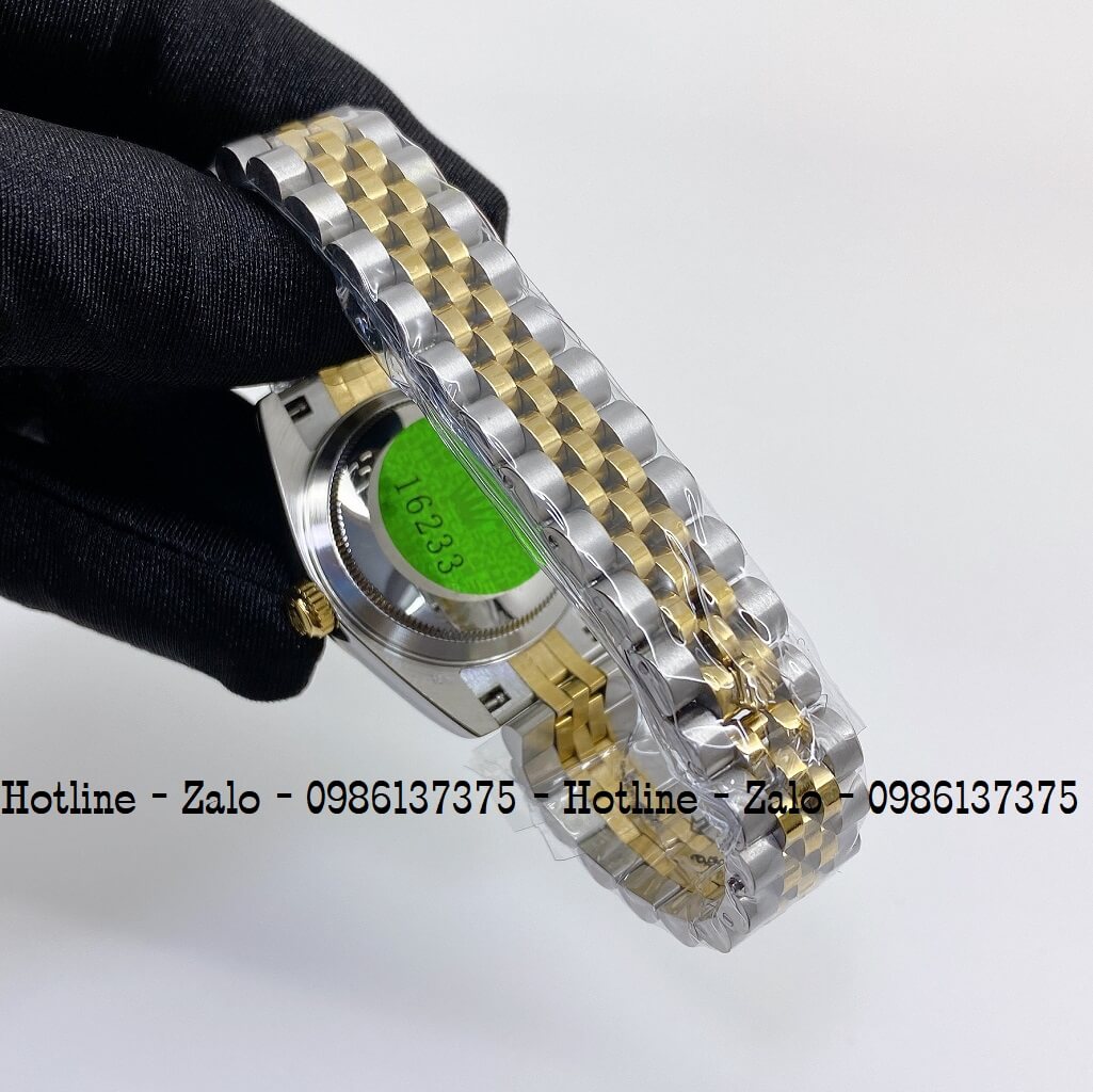 Đồng Hồ Rolex Nữ Demi Vàng Mặt Xanh Lá Máy Pin 32mm