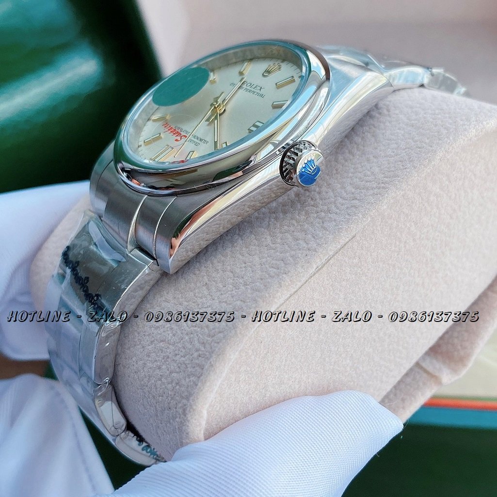 Đồng Hồ Rolex Nữ Automatic Dây Bạc Mặt Ngà 36mm
