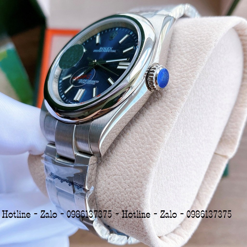 Đồng Hồ Rolex Nữ Automatic Dây Bạc Mặt Xanh Dương 32mm