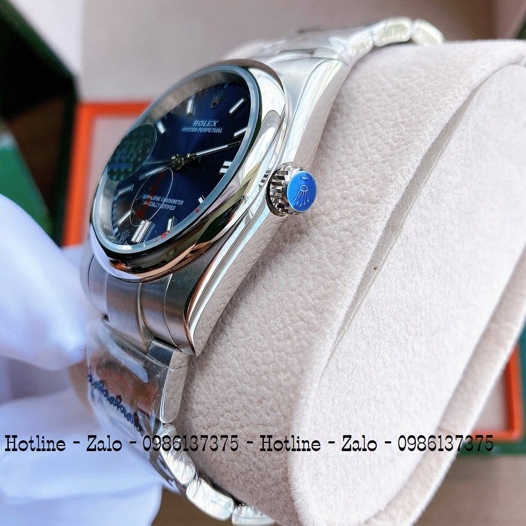 Đồng Hồ Rolex Nữ Automatic Dây Bạc Mặt Xanh Dương 36mm