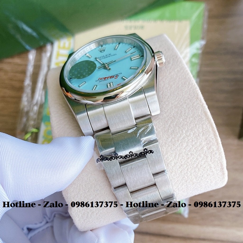 Đồng Hồ Rolex Nữ Automatic Dây Bạc Mặt Xanh Ngọc 36mm