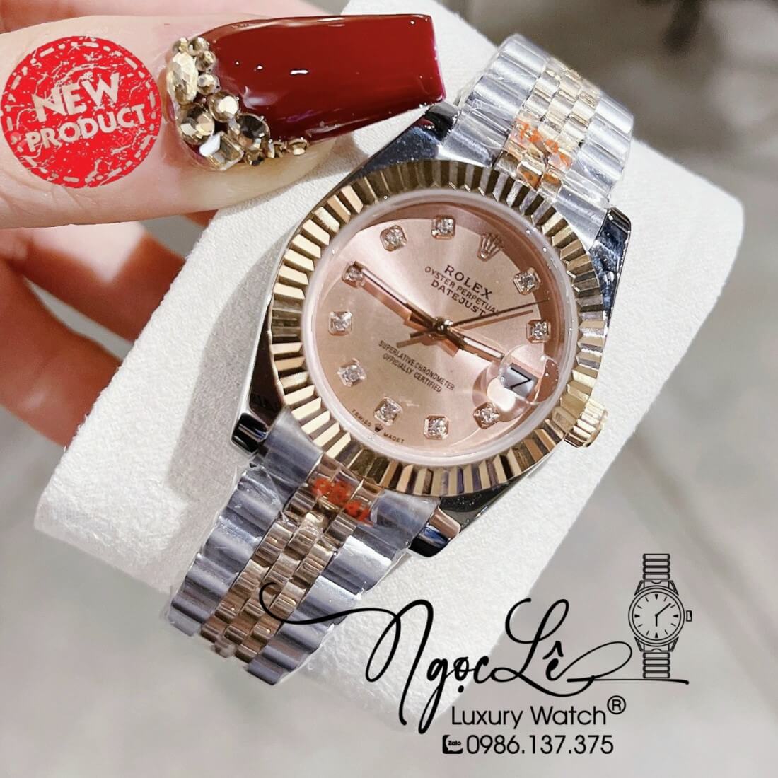 Đồng Hồ Nữ Rolex Datejust Máy Pin Niềng Khía 31mm Màu Demi Rose