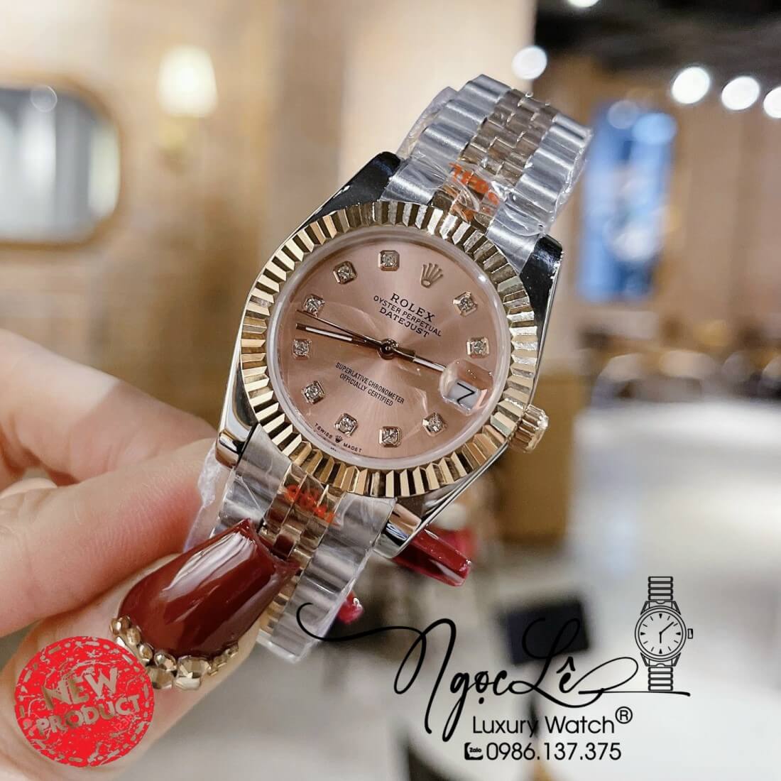 Đồng Hồ Nữ Rolex Datejust Máy Pin Niềng Khía 31mm Màu Demi Rose