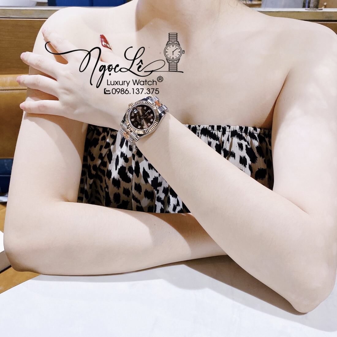 Đồng Hồ Nữ Rolex Datejust Máy Pin Niềng Khía 31mm Màu Demi Rose Mặt Nâu