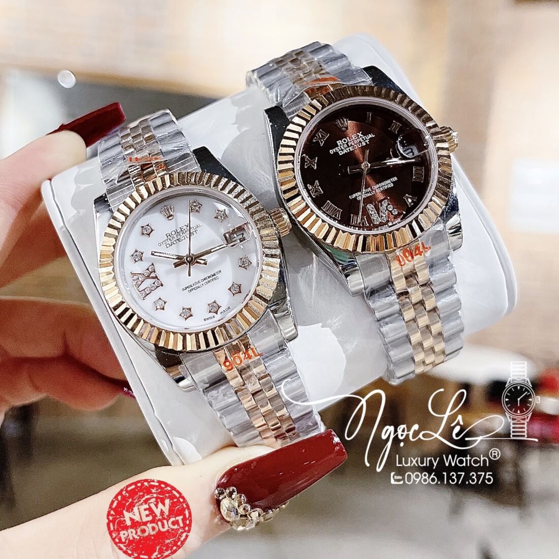 Đồng Hồ Nữ Rolex Datejust Máy Pin Niềng Khía 31mm Màu Demi Rose Mặt Nâu