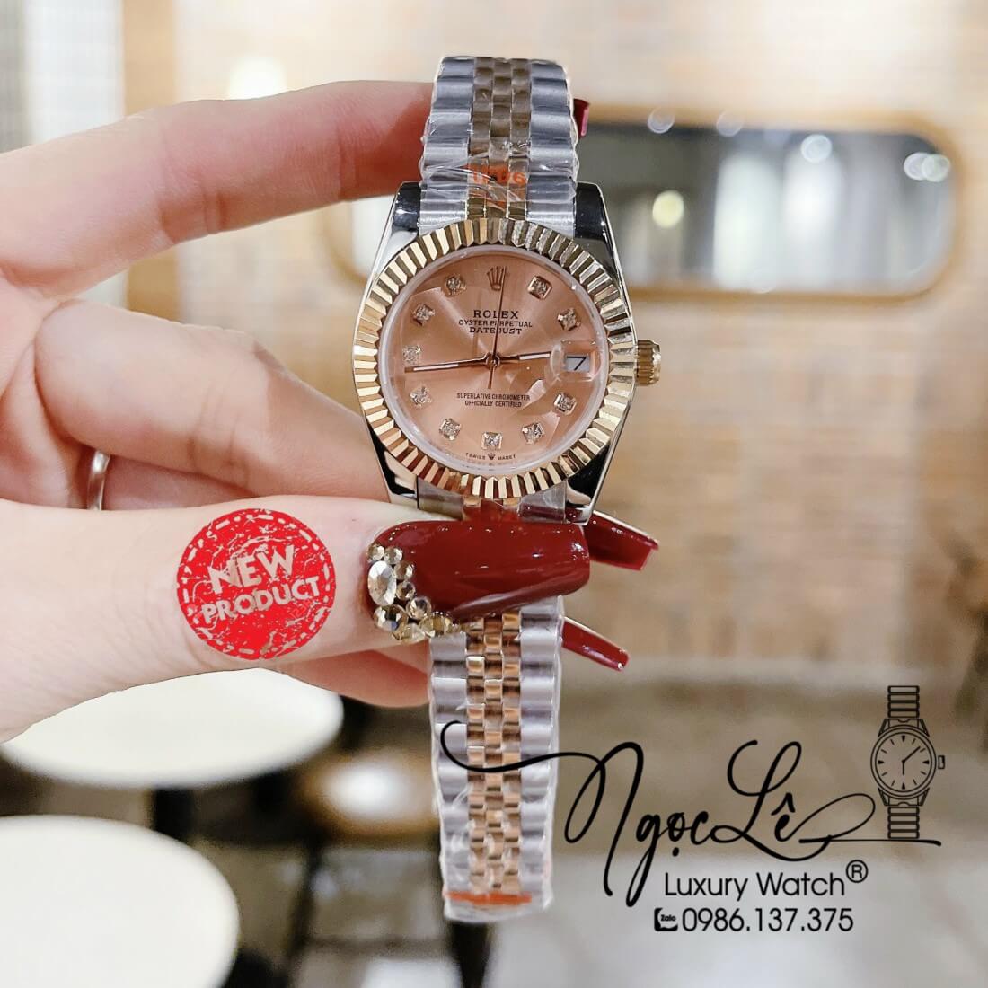 Đồng Hồ Nữ Rolex Datejust Máy Pin Niềng Khía 31mm Màu Demi Rose
