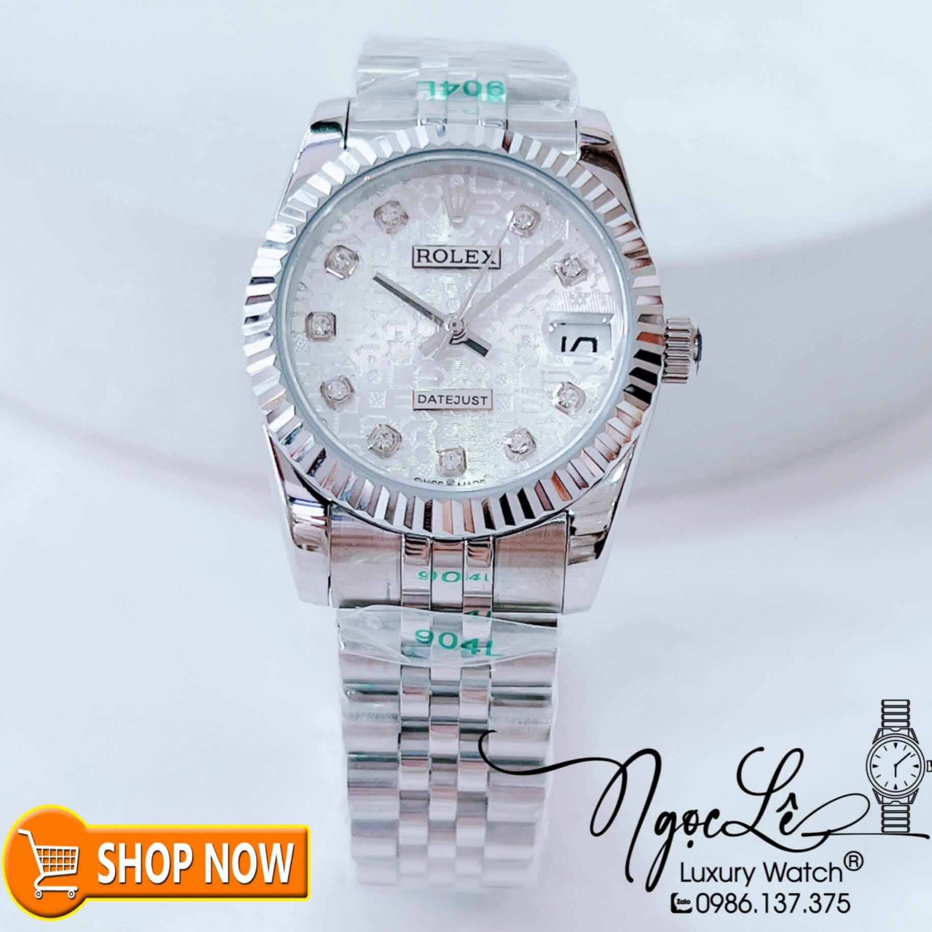 Đồng Hồ Rolex Datejust Nữ Máy Cơ Tự Động Dây Bạc Mặt Vi Tính Size 31mm