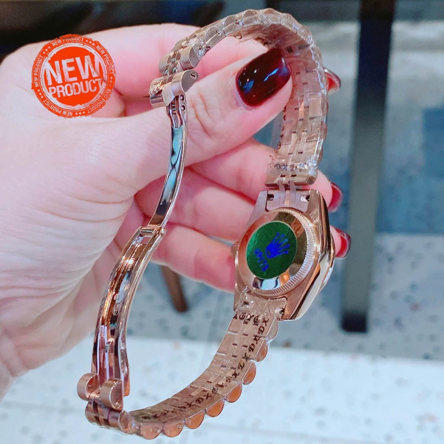 Đồng Hồ Nữ RoLex Datejust Máy Pin Size 28mm – Màu Vàng Hồng Mặt Nâu Viền Đá