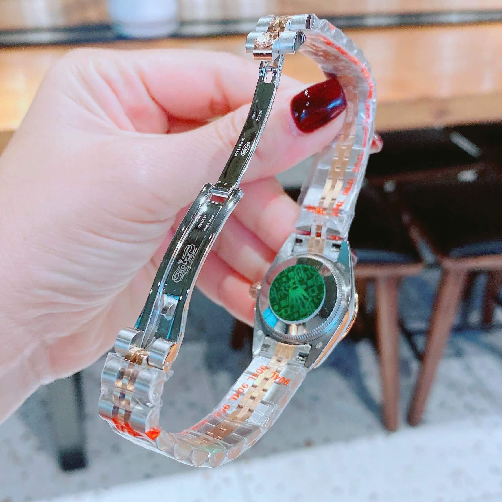 Đồng Hồ Nữ Rolex Datejust Máy Pin Size 28mm - Màu Demi Rose Mặt Xanh