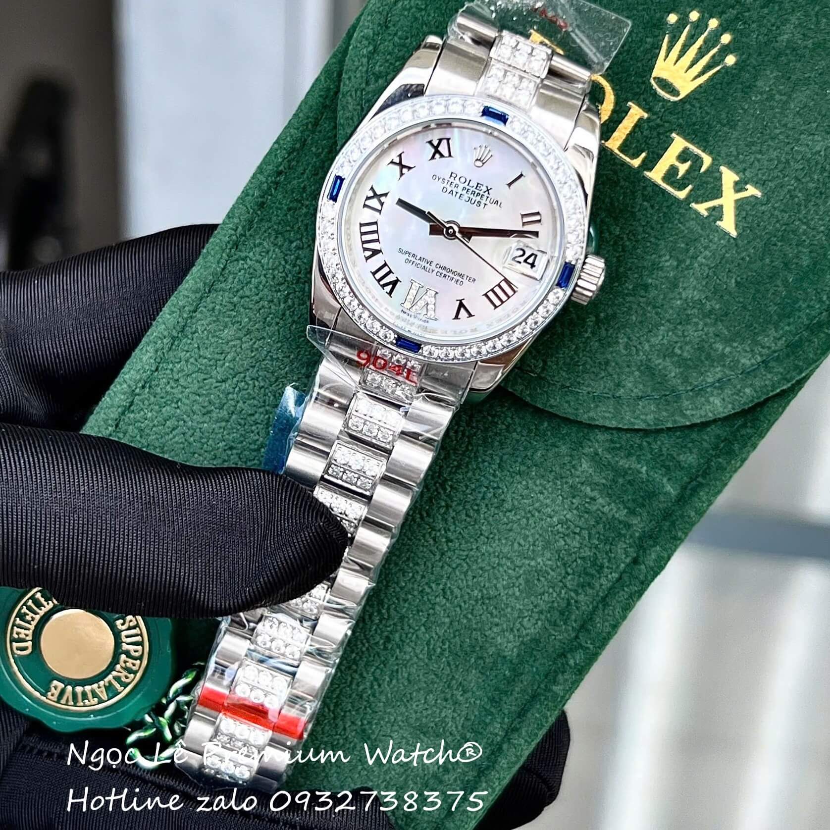 Đồng Hồ RoLex Datejust Nữ Siêu Cấp Đính Đá Trắng Size 31mm - Quartz Japan