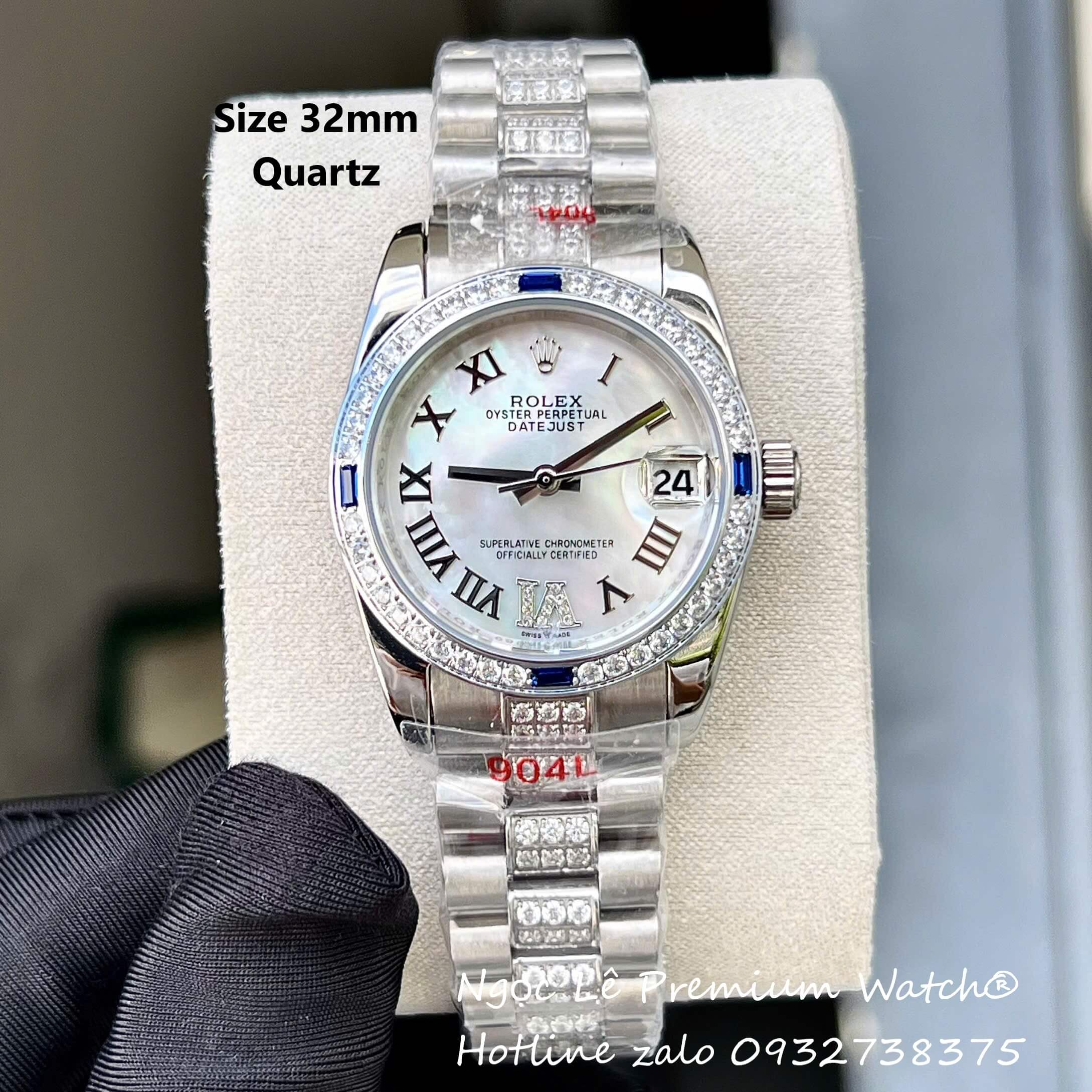 Đồng Hồ RoLex Datejust Nữ Siêu Cấp Đính Đá Trắng Size 31mm - Quartz Japan