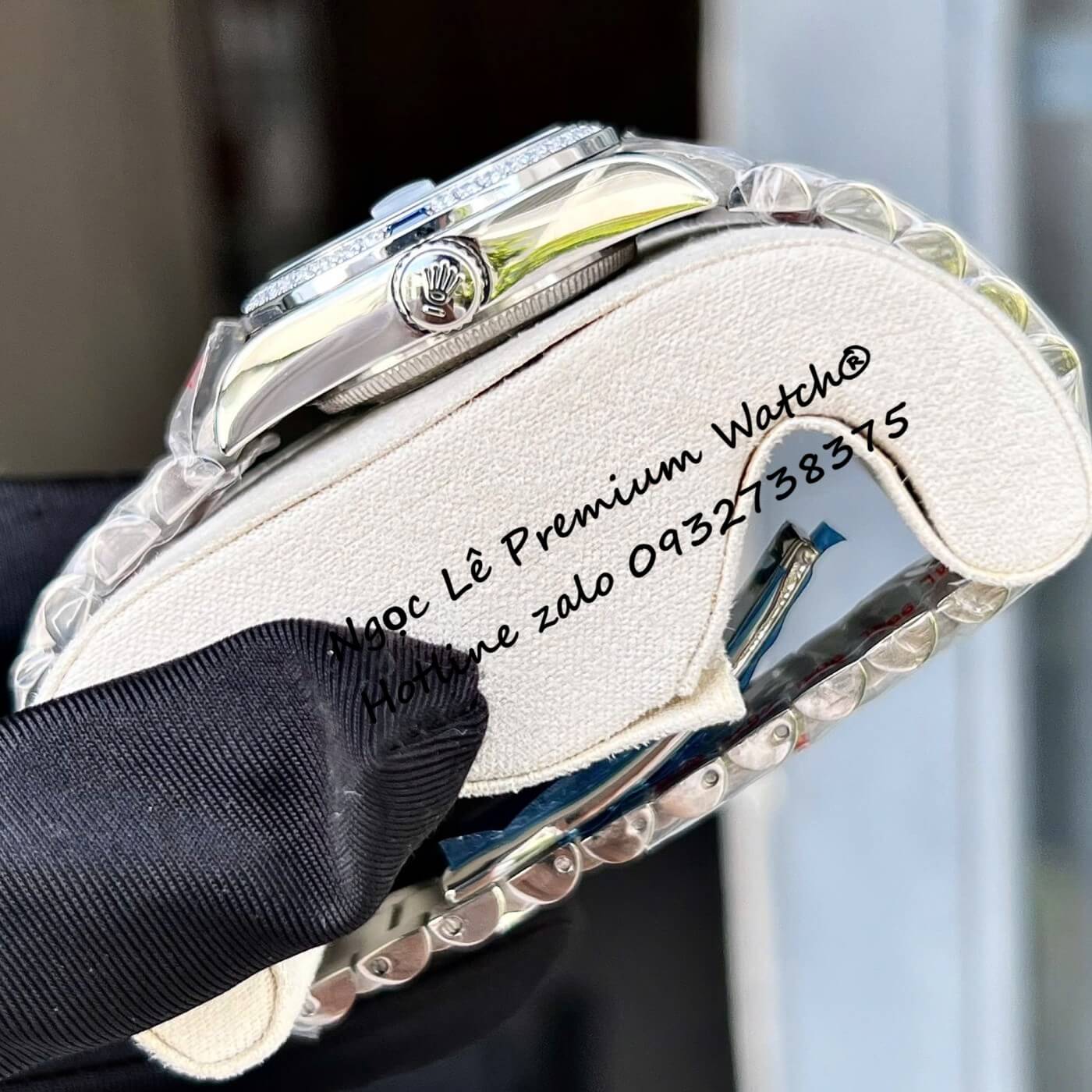 Đồng Hồ RoLex Datejust Nữ Siêu Cấp Đính Đá Trắng Mặt Xanh Water Size 31mm - Quartz Japan