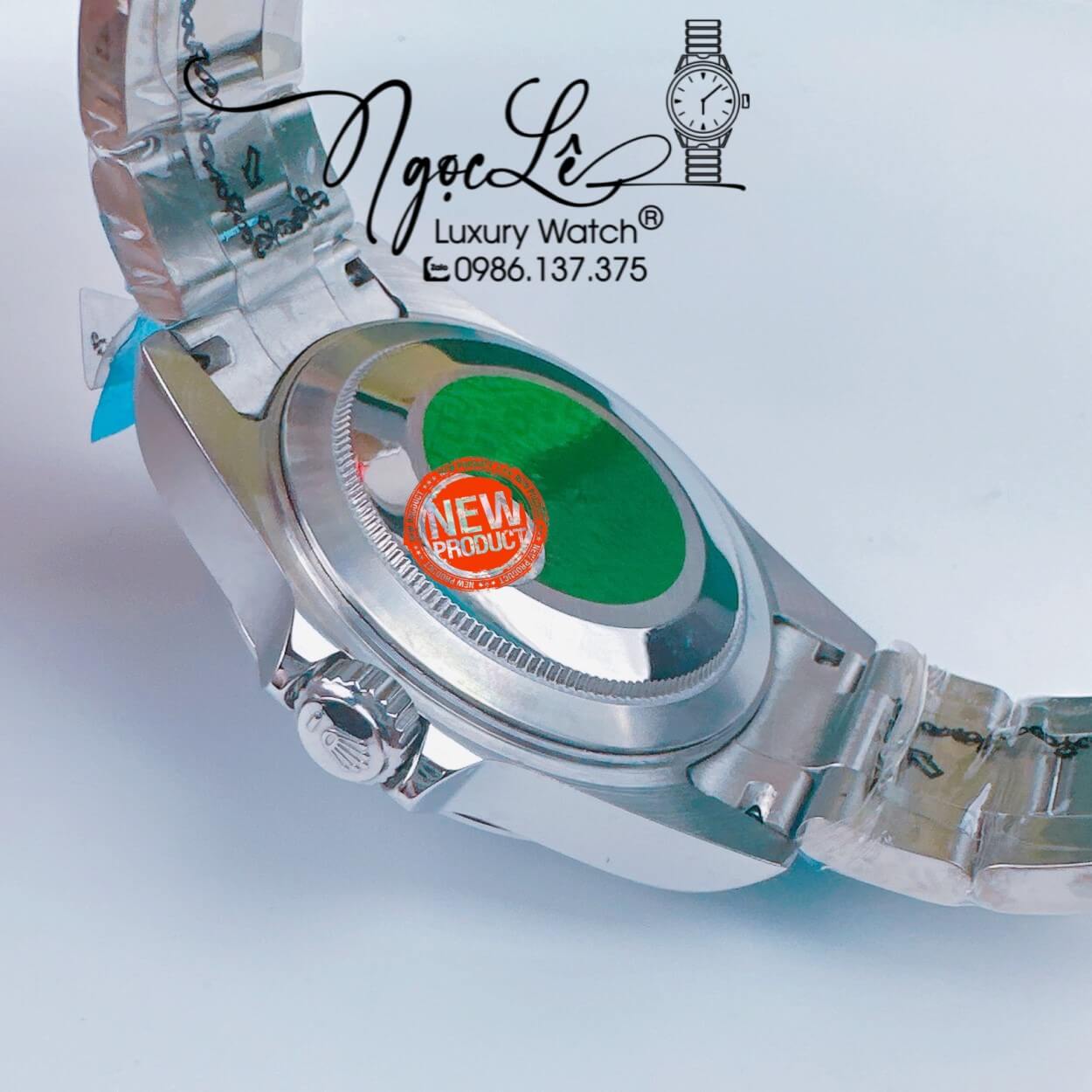 Đồng Hồ Rolex Oyster Perpetual Automatic Nam Dây Kim Loại Bạc Mặt Xanh Đậm 41mm