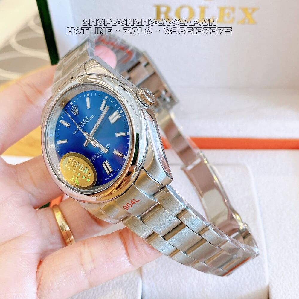 Đồng Hồ Rolex Oyster Perpetual Tự Động Nam Mặt Blue Silver 41mm