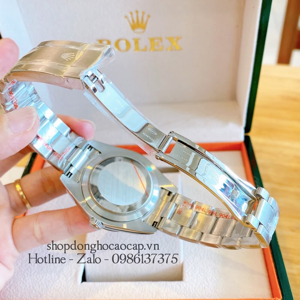 Đồng Hồ Rolex Oyster Perpetual Tự Động Nam Mặt Đen Silver 41mm