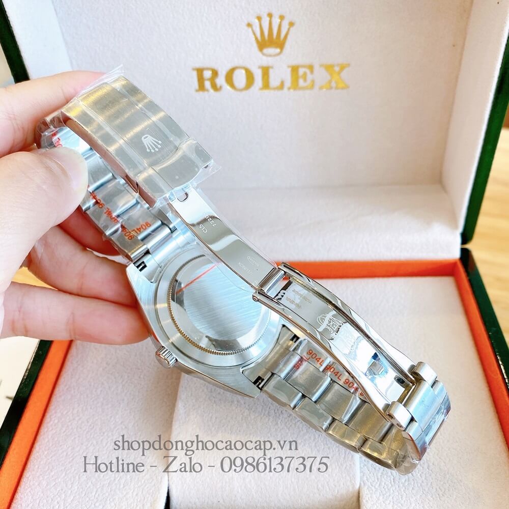 Đồng Hồ Rolex Oyster Perpetual Tự Động Nam Mặt Green Silver 41mm