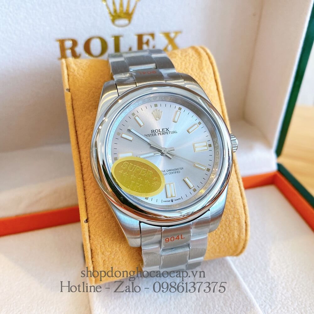Đồng Hồ Rolex Oyster Perpetual Tự Động Nam Silver 41mm