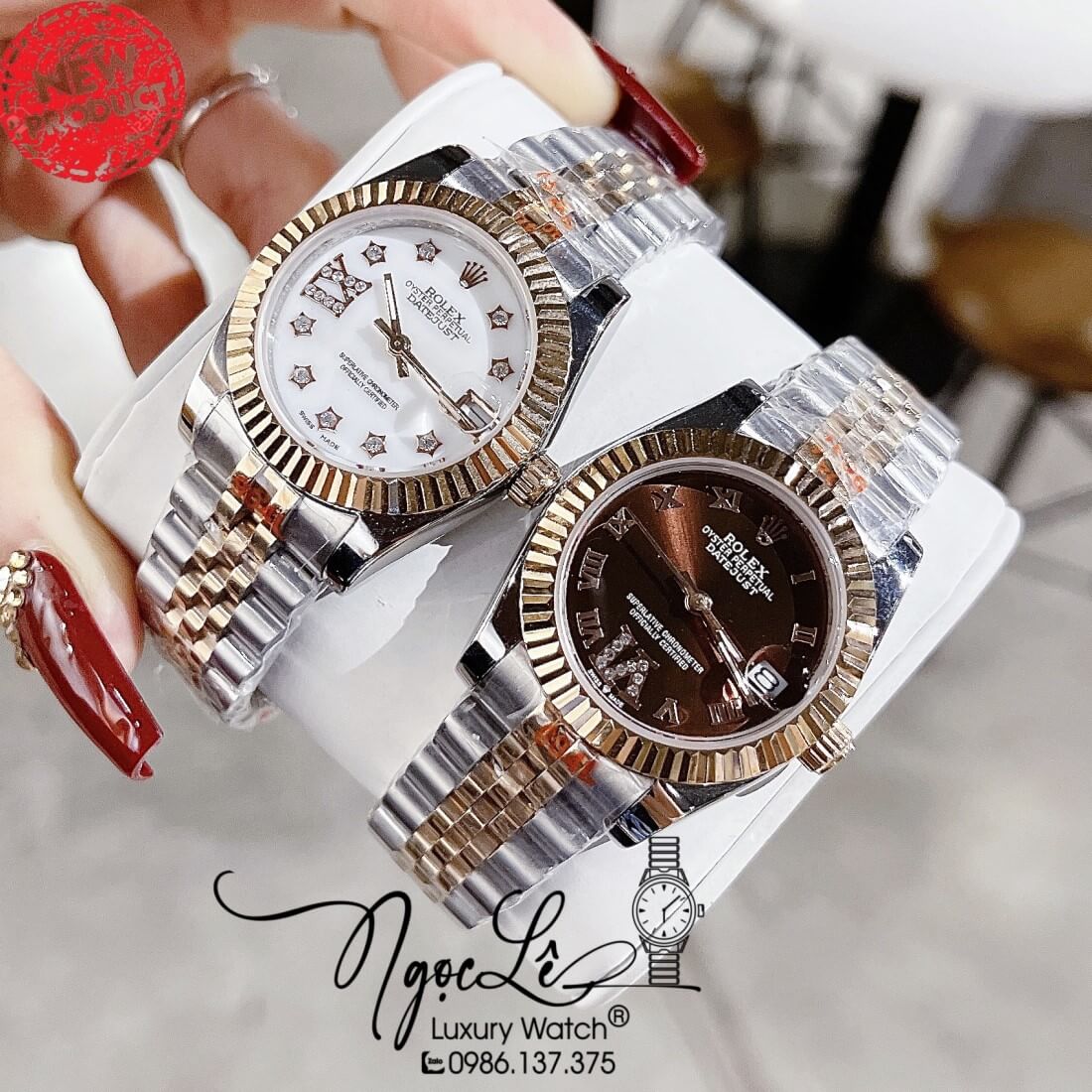 Đồng Hồ Nữ Rolex Datejust Máy Pin Niềng Khía 31mm Màu Demi Rose Mặt Trắng