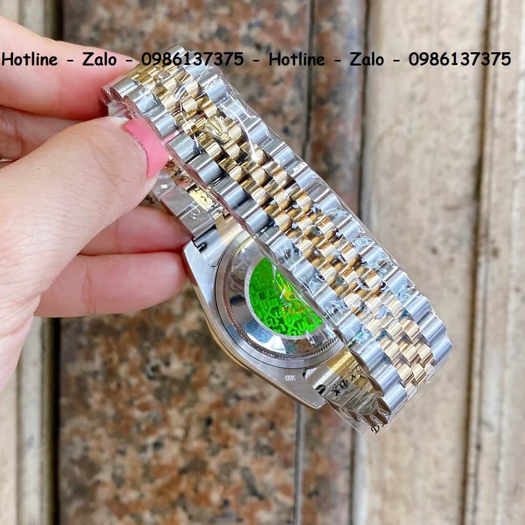 Đồng Hồ Rolex Quartz Demi Gold Mặt Trắng Nam Nữ Cao Cấp
