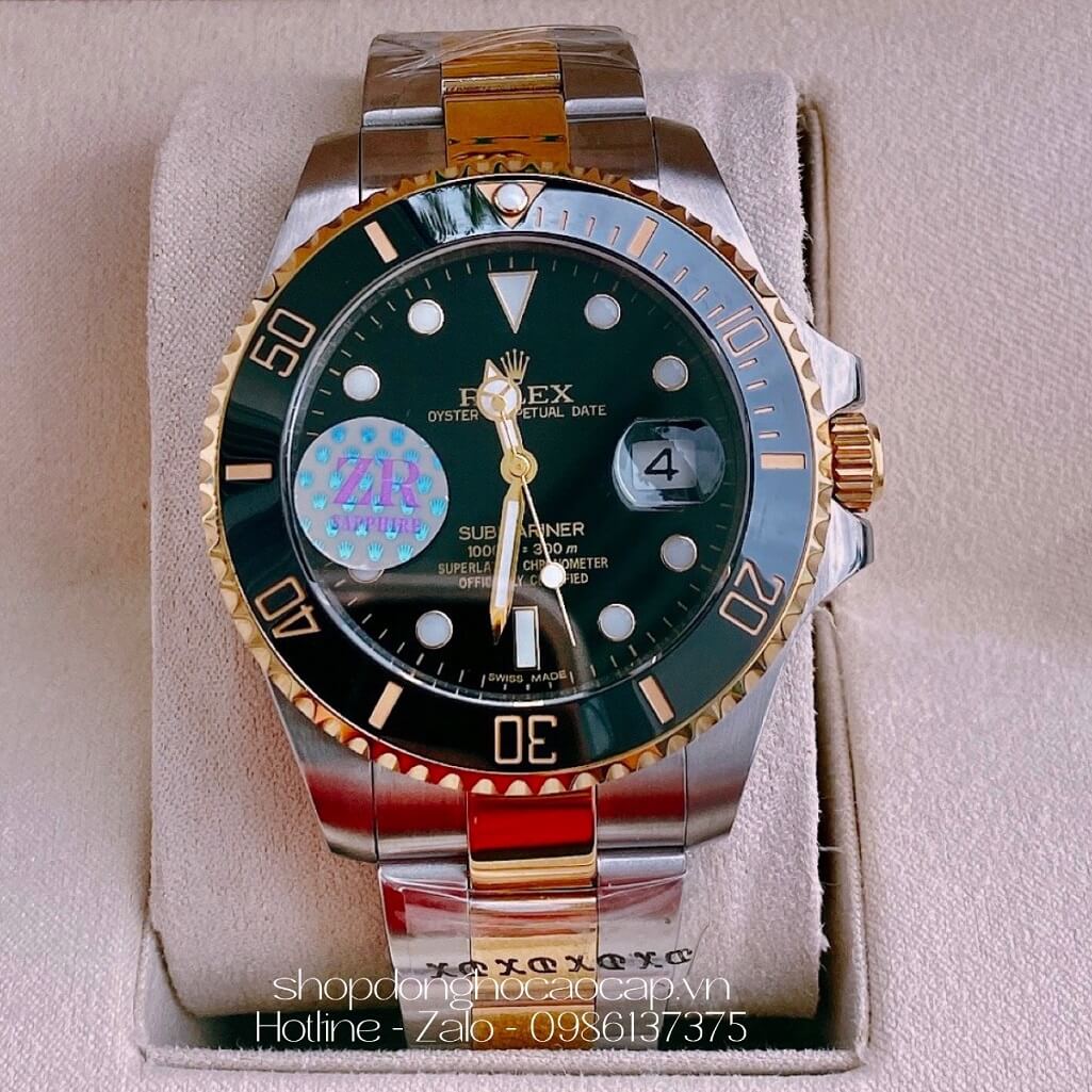 Đồng Hồ Rolex Submariner Tự Động Nam Demi Mặt Đen 41mm